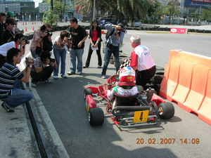 Sandy and Paul Kenny lined up for the media