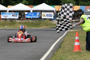 Sandy takes the checkered flag with a commanding lead.