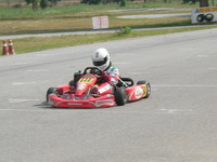 Sandy in the lead, streaking down the  long straight at Khorat, 2006